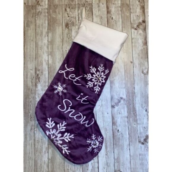 Set of 5 Gex Worldwide Embroidery Velvet Christmas Stockings, 22" Green Red Blue - Picture 4 of 7